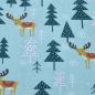 Preview: Dekodruck Winterwald und Elche auf Mint